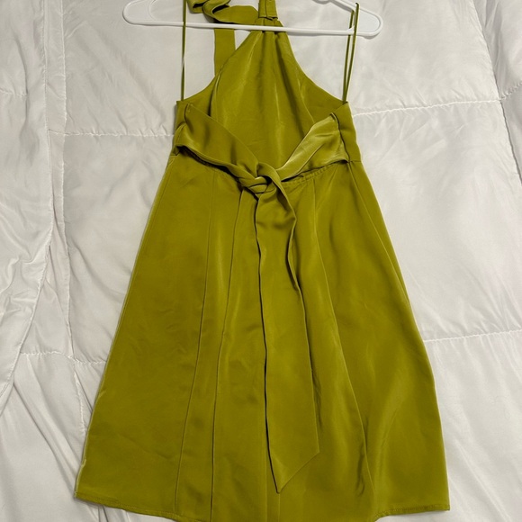 Urban Outfitters Satin Green Mini Halter Dress, Size XS. - Picture 2 of 4